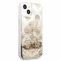 Guess GUHCP13SLGPEGO iPhone 13 mini 5.4" zelta/zelta cietais apvalks Peony Liquid Glitter