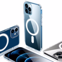 Anti Shock 1,5 mm Magnētiskais apvalks iPhone 12 / 12 Pro 6,1" caurspīdīgs liels caurums