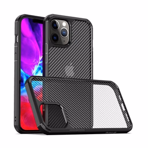 Crong Hybrid Carbon vāciņš ierīcei iPhone 12 Pro Max, melns