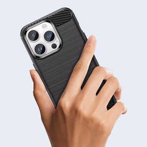 Karboniskais apvalks iPhone 14 Pro Max - gelas aizmugurējais pārklājums, zilas krāsas