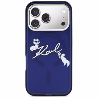Karl Lagerfeld IML Choupettes Karl Script Logo MagSafe Maciņš for iPhone 17 Pro - zils