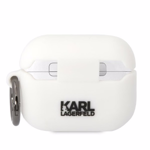 Karl Lagerfeld KLAPRUNCHH AirPods Pro чехол белый/белый Silicone Choupette Head 3D