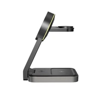 Tech-Protect QI15W-A28 MagSafe 3in1 indukcijas lādētājs ar statīvu viedtālrunim / Apple Watch / AirPods - melns