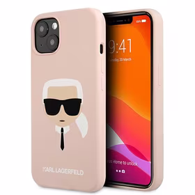 KARL LAGERFELD KLHCP13SSLKHLP IPHONE 13 MINI 5.4 "gaiši rozā/gaiši rozā maciņš silikona KARL`S HEAD