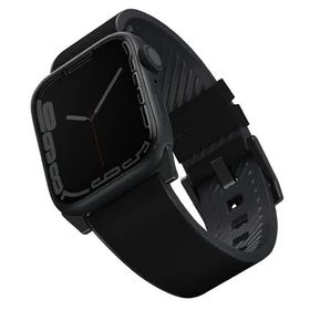 Uniq Straden ādas Hybrid siksniņa priekš Apple Watch 1/2/3/4/5/6/7/8/SE/SE2/Ultra 42/44/45/49mm - melns