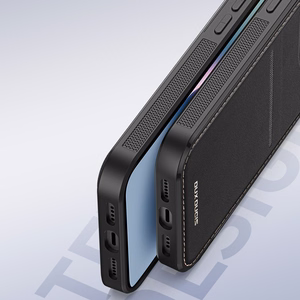 3in1 maku apvalks ar statīvu iPhone 15 Plus MagSafe RFID bloķētājs Dux Ducis Rafi Mag - melns