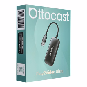 Bezvadu CarPlay/Android Auto Adapteris Ottocast Play2Video Ultra melns