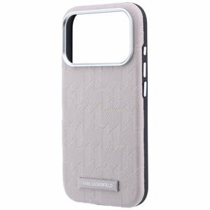 Karl Lagerfeld Grained Mono Resin Logo MagSafe maciņš modelim iPhone 17 Pro / 18 Pro – krāsa: rozā