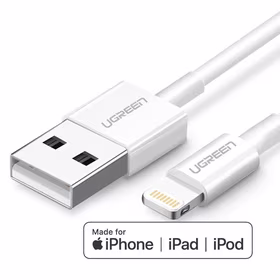 USB kabelis Ugreen US155 MFi USB to Lightning 2.4A 2.0m balts
