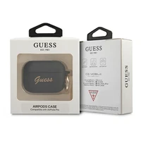 Guess GUAPSSSK AirPods Pro apvalks melns/melns Silikons Vintage Script