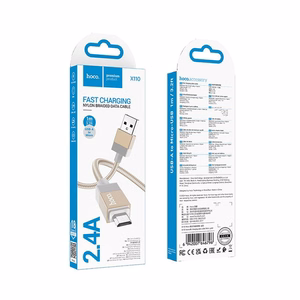 Cable USB A to Micro USB Hoco 2,4A 1 m X110 gold