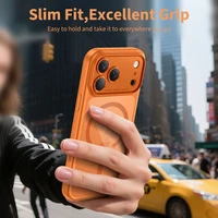 Tech-Protect Magpeak Magsafe CC futrālis iPhone 17 Pro Max - caurspīdīgi oranžs