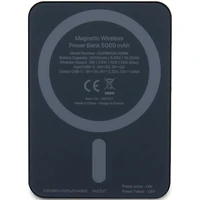 Guess Magnētiskā Metāla Script Logotips indukcijas portatīvais lādētājs 15W 5000mAh - melna