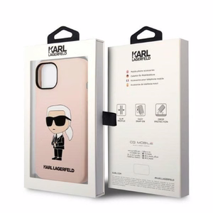 Karl Lagerfeld KLHCP14MSNIKBCP iPhone 14 Plus 6.7" cietais apvalks rozā/rozā Silikona Ikonik