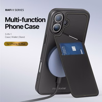 DUX DUCIS viedtālruņa apvalks RAFI II MAG ar statīvu saderīgs ar MagSafe IPHONE 16 Plus melns