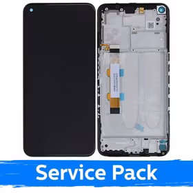 LCD Displejs Saderīgs ar Xiaomi Redmi Note 9T / Note 9 5G Ar Frame Melns (Service Pack)
