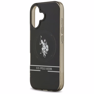 US Polo DH un apakšējās joslas logotips Magnētiskais apvalks iPhone 17 - melns