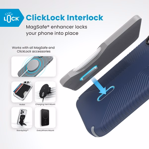 Speck Presidio2 Grip vāciņš ar MagSafe un ClickLock iPhone 16 tālrunim, Coastal Blue/Dust Grey