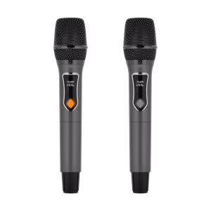 60 W aktīvā skanda ar 2 bezvadu UHF mikrofoniem, SD, Bluetooth, FM, USB un LED