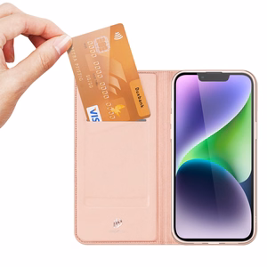 Viedtālruņa apvalks Skin Pro Wallet Case iPhone 15 Plus - rozā