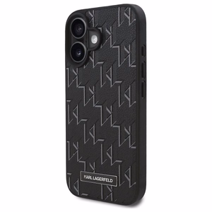 Karl Lagerfeld Hot Stamp MagSafe iPhone 16 Plus apvalks - melns