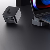 Hub Joyroom S-H121 USB-C statīvs - USB-A 3.0 / RJ45 / HDMI / USB-C / Thunderbolt MacBook Pro - pelēks