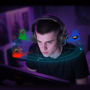 QCY V200 Pro Проводные Игровые Наушники с 7.1 Звуком и Съемным Микрофоном - Черный