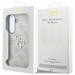Guess Leather 4G Metal Logo vāciņš Samsung Galaxy S26 FE – rozā