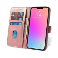Magnet Case elegants grāmatas tipa apvalks ar statīvu iPhone 13 Pro Max rozā