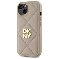 DKNY Quilted Stack Logo viedtālruņa apvalks iPhone 14 - bēšs