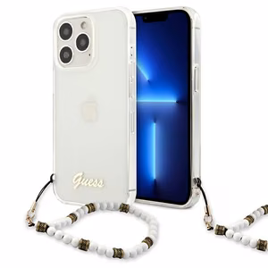 Guess GUHCP13LKPSWH iPhone 13 Pro / 13 6.1" прозрачный жёсткий чехол White Pearl