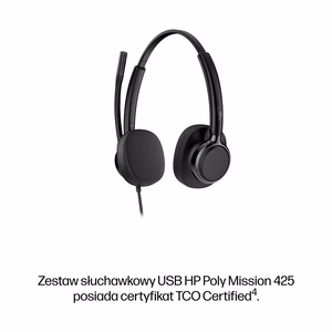 HP Poly Mission 425 USB vadu austiņas ar mikrofonu