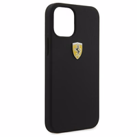 Ferrari FESSIHCP12SBK iPhone 12 mini 5.4" melns/melns cietais apvalks On Track Silicone