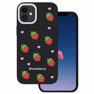 Zemeņu maciņš iPhone 11 melns