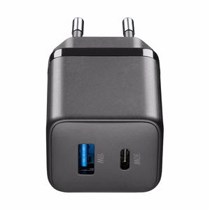 Cellularline Multipower Micro GaN USB-C un USB-A Power Delivery tīkla lādētājs, 30 W, melns
