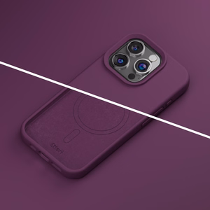 Etteri Silicone Mag maciņš iPhone 15 Pro 6,1 collu, tumšā ķiršu krāsā