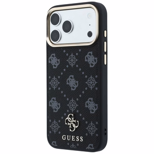 Guess Peony 4G Small Logo MagSafe maciņš iPhone 17 Pro / 18 Pro, melns
