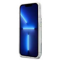 Guess GUHCP13XLFLSN iPhone 13 Pro Max 6.7" zaļš/zaļš cietais viedtālruņa apvalks ar ziedu šķidro spīdumu