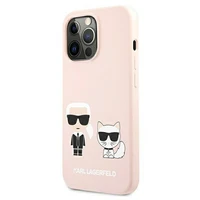 Karl Lagerfeld Silikona Ikonik Karl&Choupette Magnētiskais apvalks iPhone 13 Pro Max - gaiši rozā