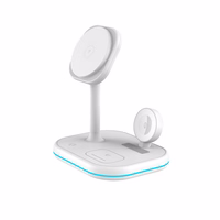 Tech-Protect QI15W-A27 3-in-1 indukcijas lādētājs ar MagSafe statīvu viedtālrunim / Apple Watch / AirPods - balts