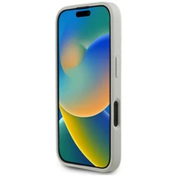 Karl Lagerfeld HC 3D gumijas dubultgalvu iPhone 16 viedtālruņa apvalks - bēšs