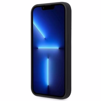 Guess GUHMP14XSBPLK iPhone 14 Pro Max 6.7" melns/melns cietais apvalks Silikona logotipa plāksne Magnētiskais