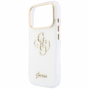 Guess IML 4G Script Metal maciņš iPhone 18 Pro / 17 Pro, balts