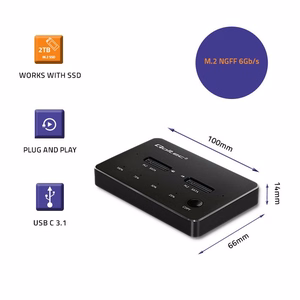 Qoltec 50310 Disku Dokstacija 2x SSD M.2 SATA NGFF USB Type-C