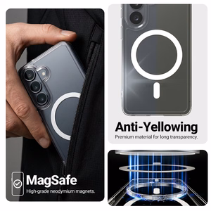Crong Hybrid Clear Magnetic MagSafe vāciņš ierīcei Xiaomi Redmi Note 15 Pro, caurspīdīgs
