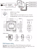 Rotējošs paneļa Triac gaismas regulators T1-K, 12-48VDC, 3x 4A