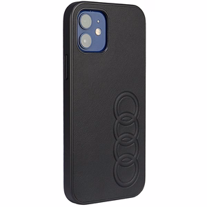 Audi синтетическая кожа iPhone 12/12 Pro 6.1" чёрный/чёрный хардкейс AU-TPUPCIP12P-TT/D1-BK
