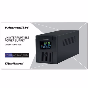 Qoltec 53770 nepārtrauktas barošanas avots (UPS) Line-Interactive 1.5 kVA 900 W 2 AC ligzdas