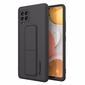 Wozinsky Kickstand Case silikona viedtālruņa apvalks ar statīvu Samsung Galaxy A42 5G melna