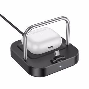 Galda lādētājs Hoco 2in1 USB C PD QC 3A 30W + bezvadu uzlāde 5W CQ16B balts